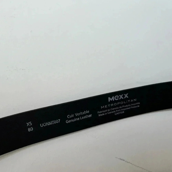 Mexx Black leather Men's Belt with  Rectangular Metal Buckle - Picture 3 of 6